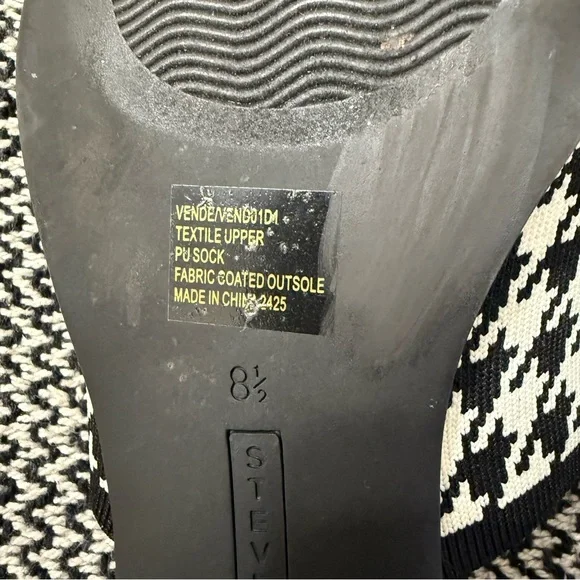 Steve Madden Black and White Houndstooth Mules - Picture 6 of 10